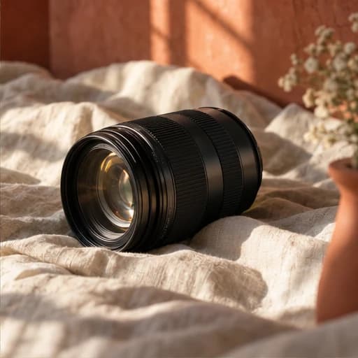 AI-generated editorial camera equipment still life